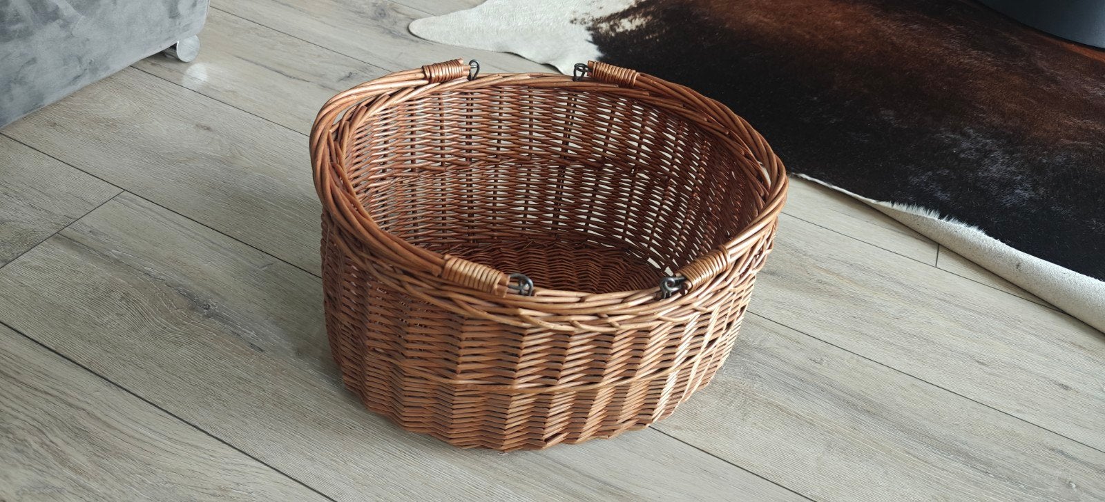 Mooie rieten mand met handvatten, Gebruikt, Mand, Ophalen of Verzenden, Riet