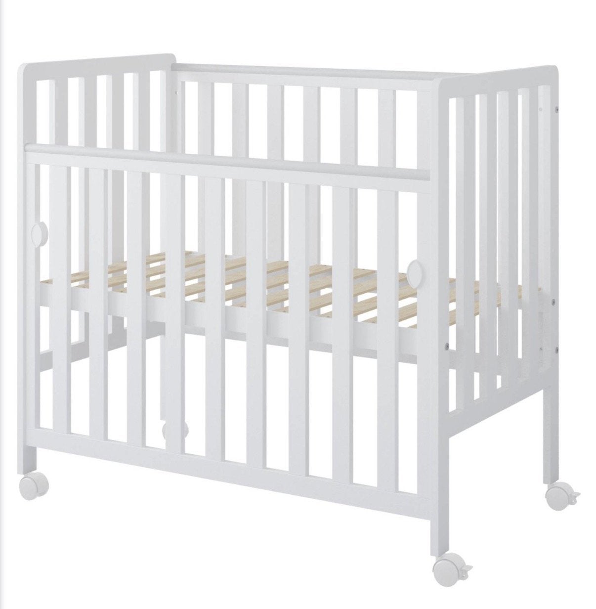 Wit Ledikant - Verstelbaar - Side-by-side babyseng BeBino, Kinderen en Baby's, Ophalen, Zo goed als nieuw, Ledikant