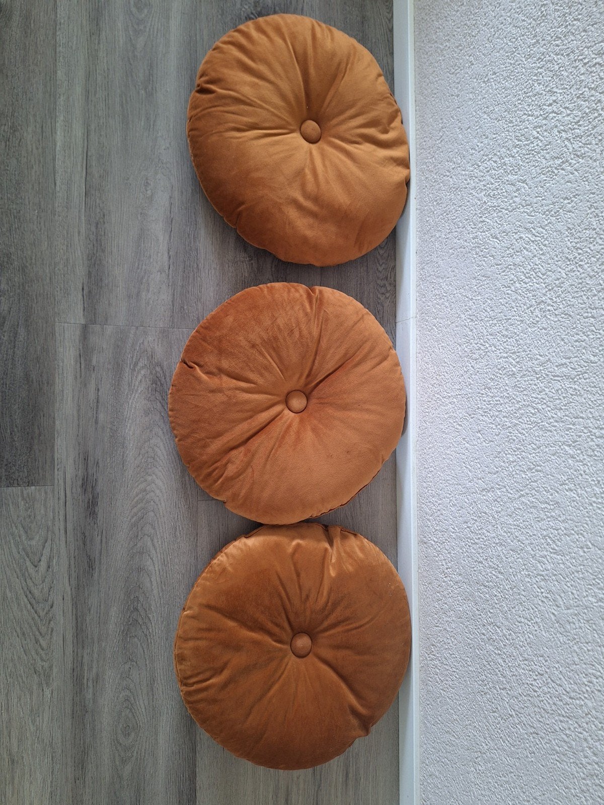 Set van 3 ronde kussens - Okergeel/Bruin, Ophalen, Overige merken, Bruin, Rond
