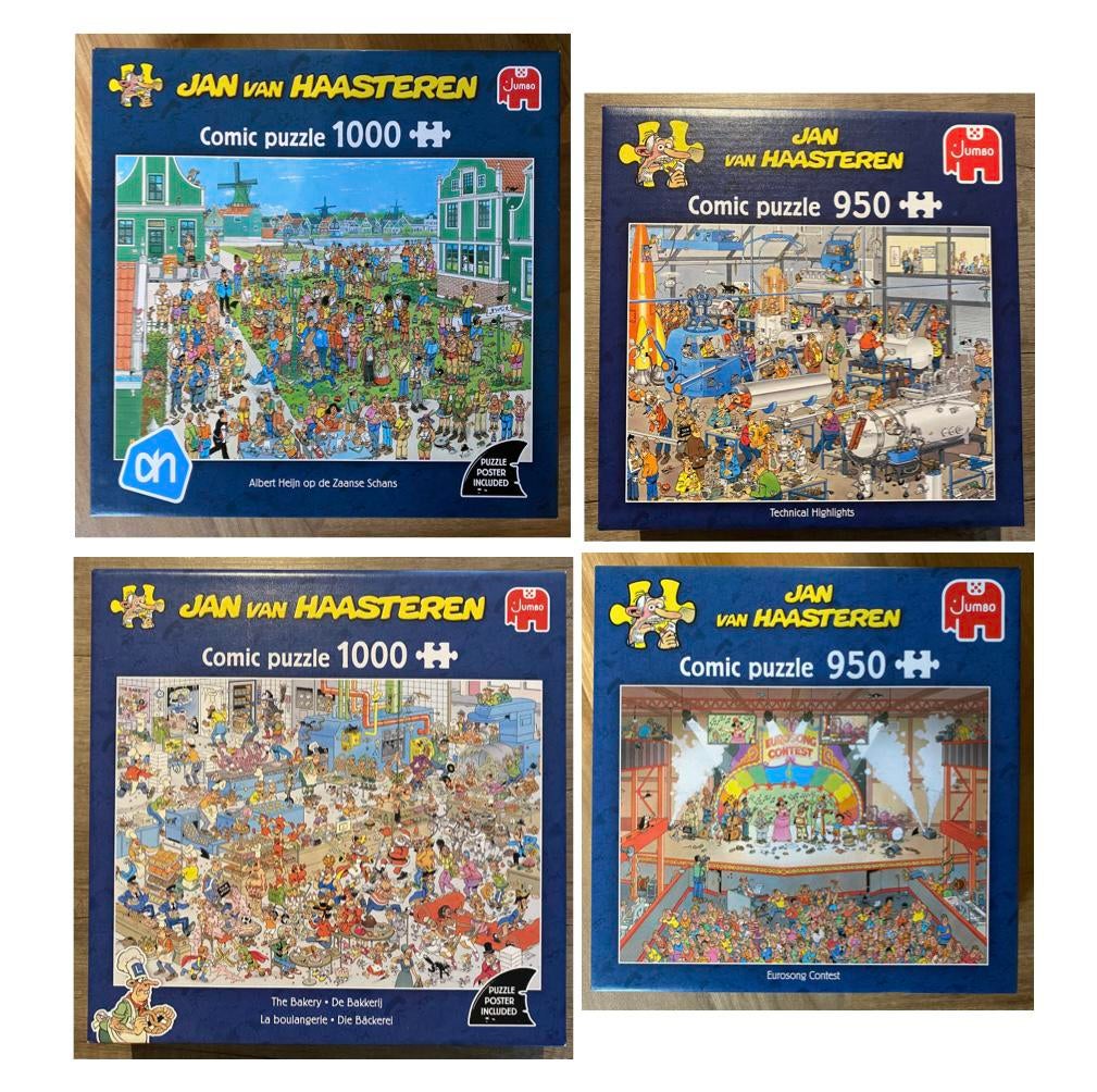 4 jan van Haasteren puzzels, Ophalen of Verzenden, 500 t/m 1500 stukjes, Zo goed als nieuw