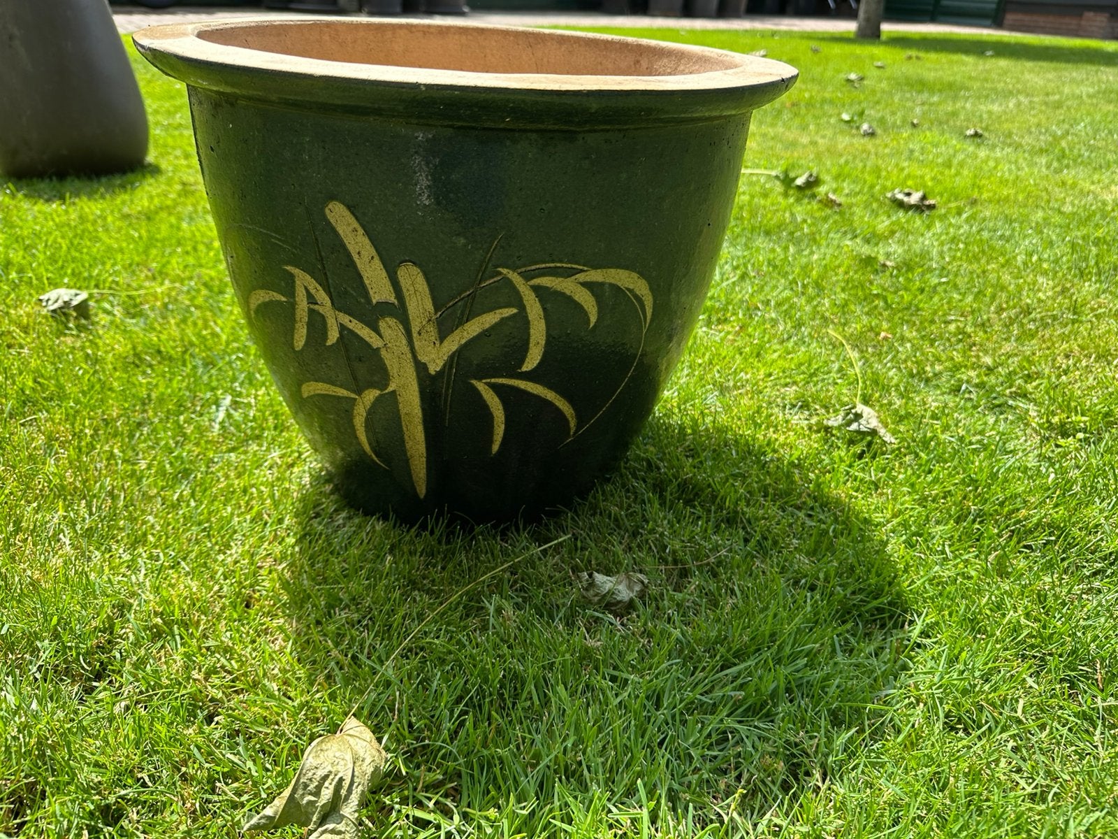 Grote bloempot blauw zie omschrijving, Rond, Zo goed als nieuw, Minder dan 40 cm, Aardewerk