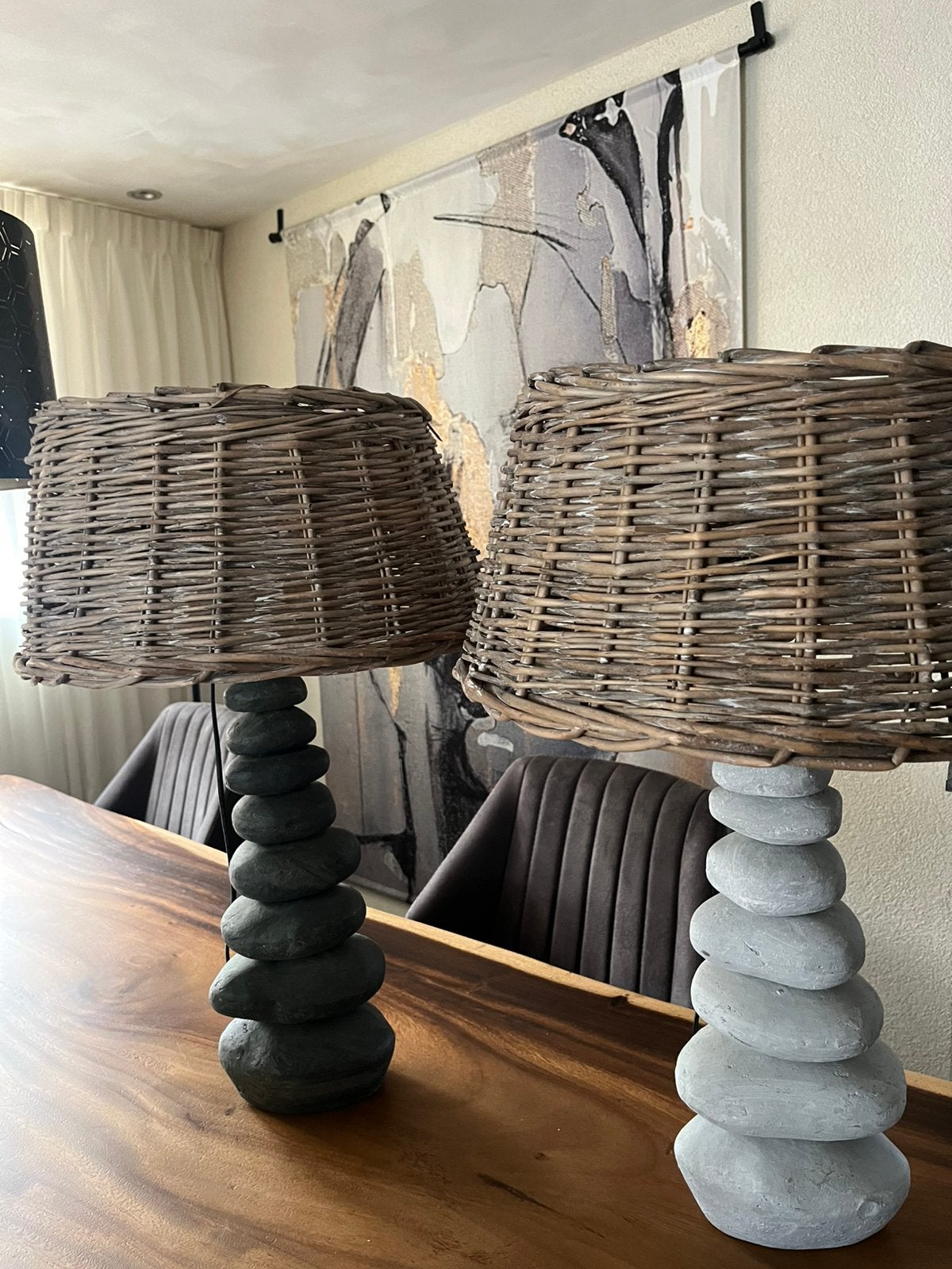 Te koop:Mooie schemerlampen, Ophalen, Gebruikt, Tafellamp, Hout