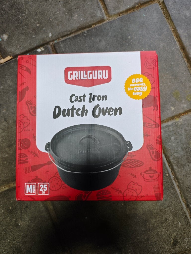 Grill Guru Gietijzeren Dutch Oven 25cm - Nieuw in doos, Ophalen of Verzenden, Nieuw, Grill Guru