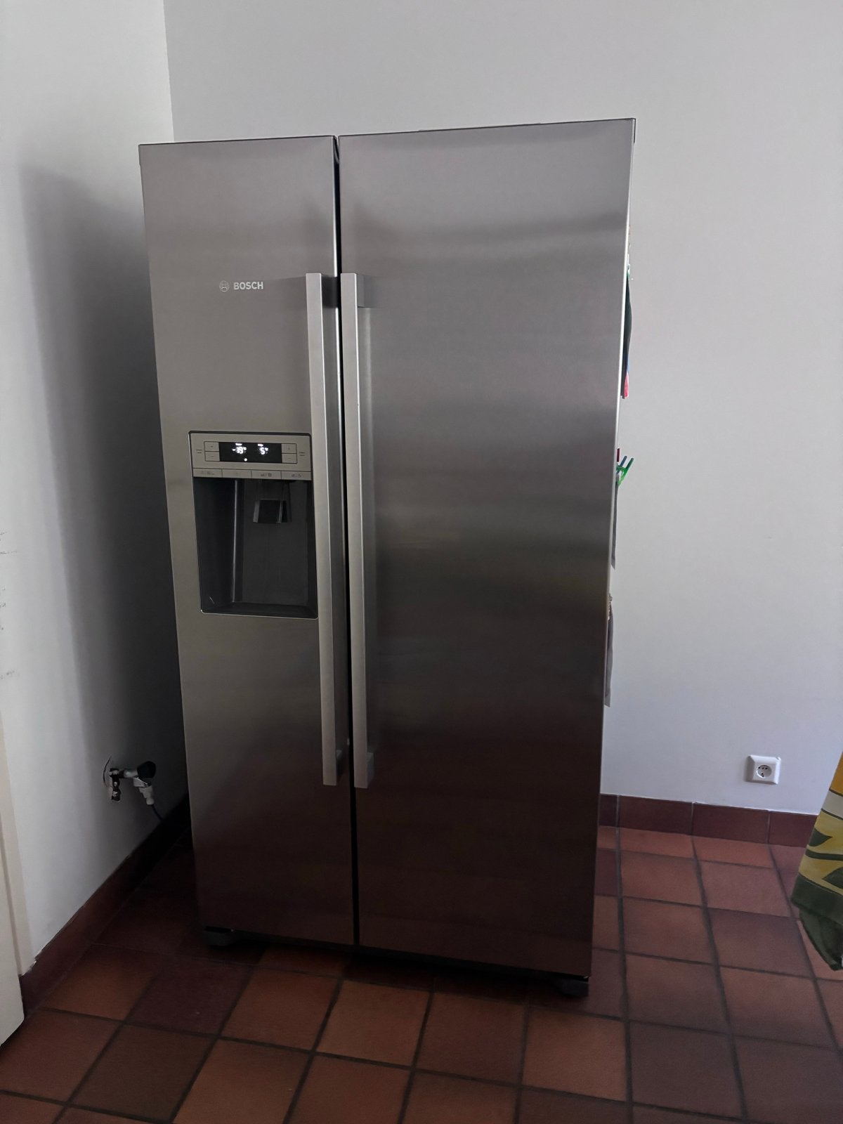 Bosch Amerikaanse Koelkast Side-by-Side RVS met IJsblokjesma, Witgoed en Apparatuur, Koelkasten en IJskasten, Ophalen, Gebruikt