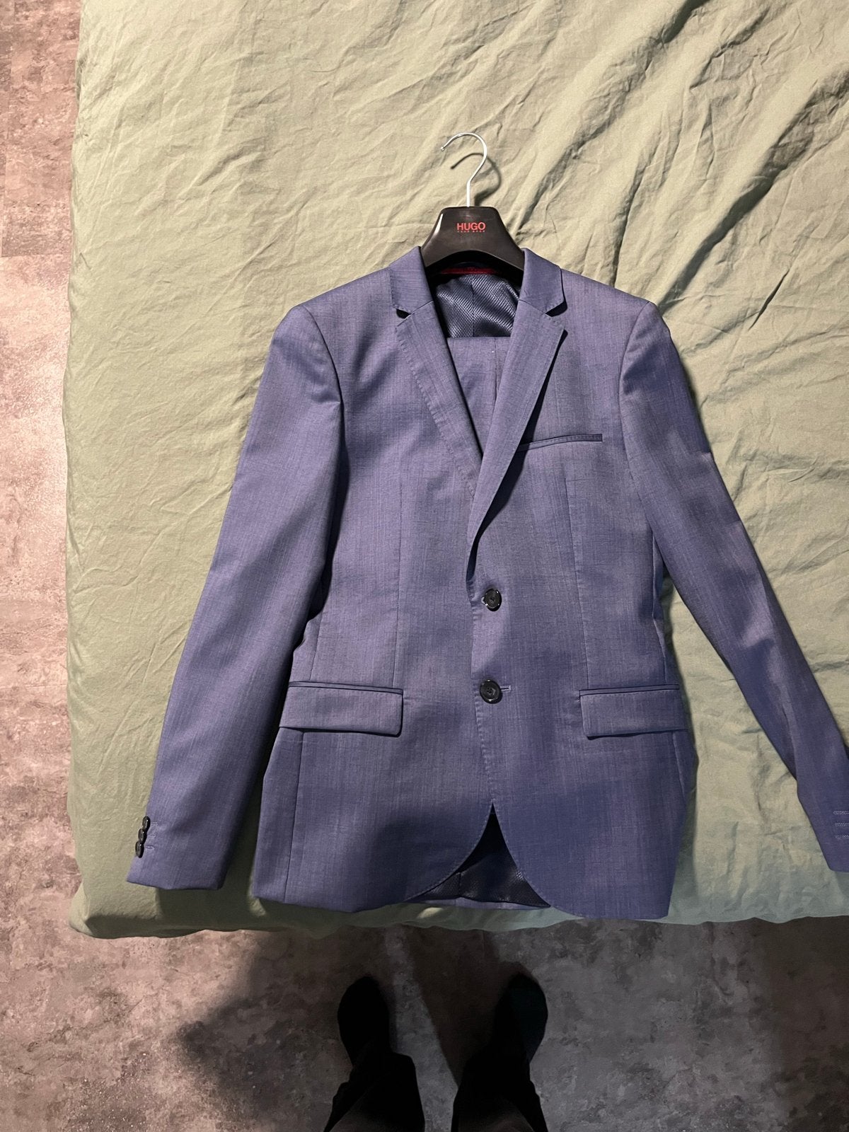 Hugo Boss Pak - Blauw - 1x gedragen, Ophalen of Verzenden, Zo goed als nieuw, Overige maten, Blauw