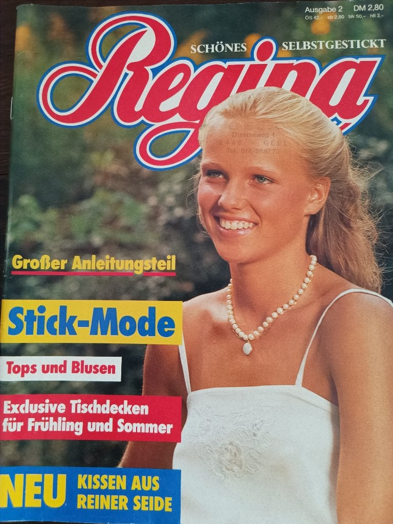 Schönes Regina Borduurpatronen Tijdschrift - Stick-Mode, Ophalen of Verzenden, Zo goed als nieuw, Regina, Borduren en Naaien