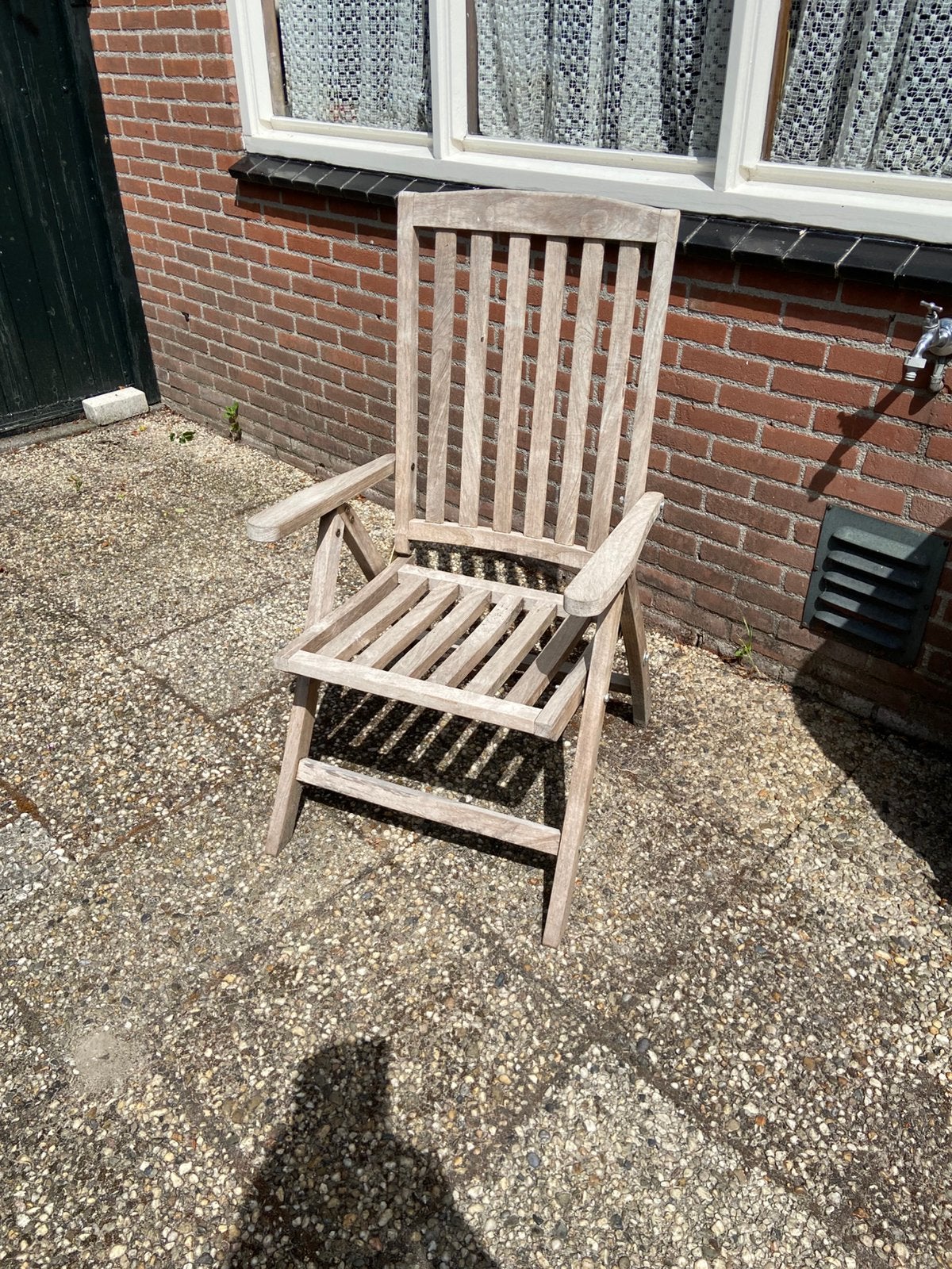 Tuinstoelen, beide modellen 3 stuks., Ophalen, Gebruikt, Teakhout, Verstelbaar