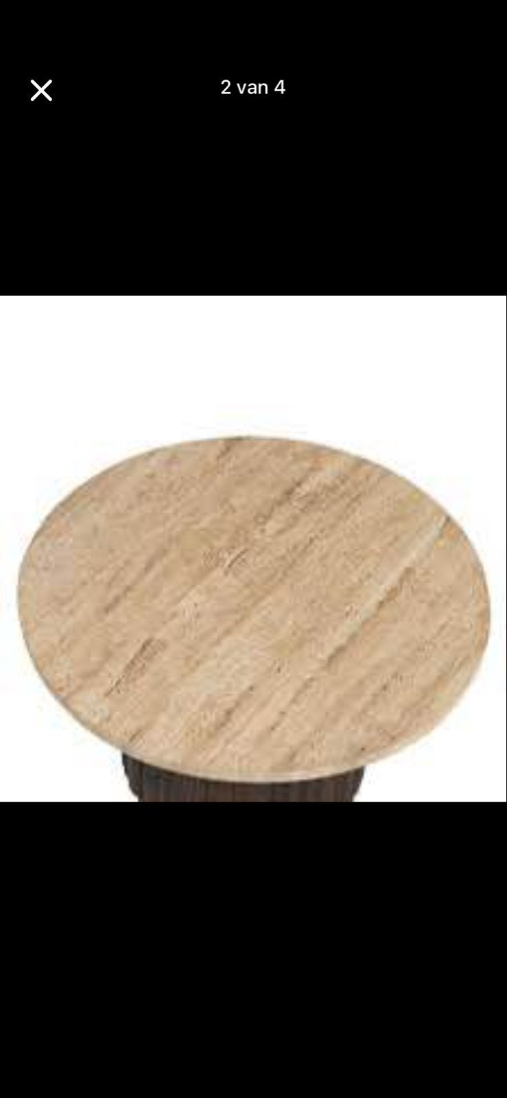 GigaMeubels Travertin Salontafel Rond 60cm, Huis en Inrichting, Tafels | Salontafels, Ophalen, Overige materialen, Minder dan 50 cm