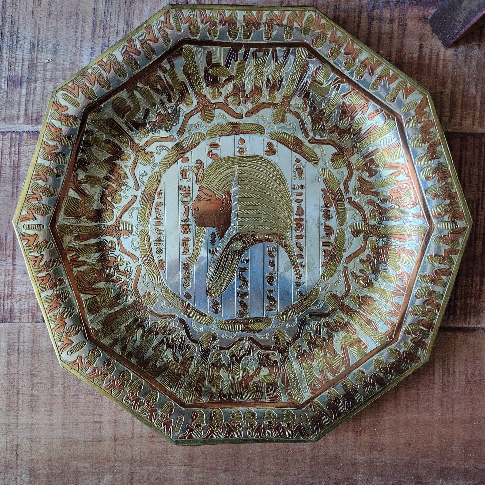 Egyptisch wandbord, Antiek en Kunst, Antiek | Koper en Brons, Ophalen