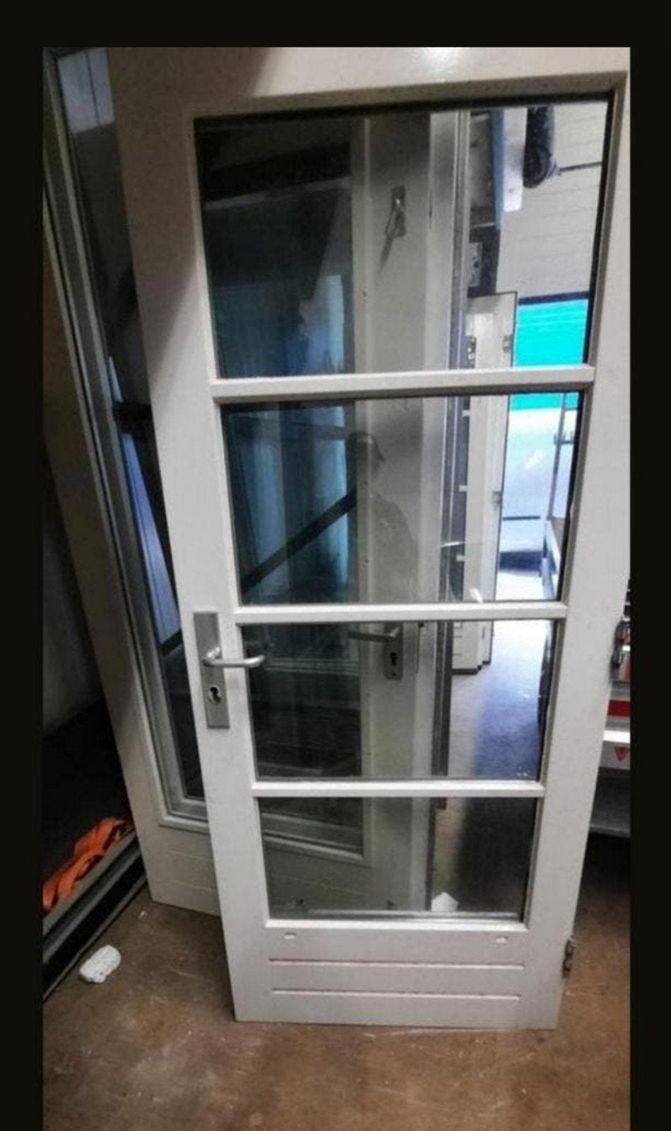 Hardhouten deur driepuntssluiting dubbel glas, Doe-het-zelf en Verbouw, Deuren en Horren, Ophalen of Verzenden, 200 tot 215 cm