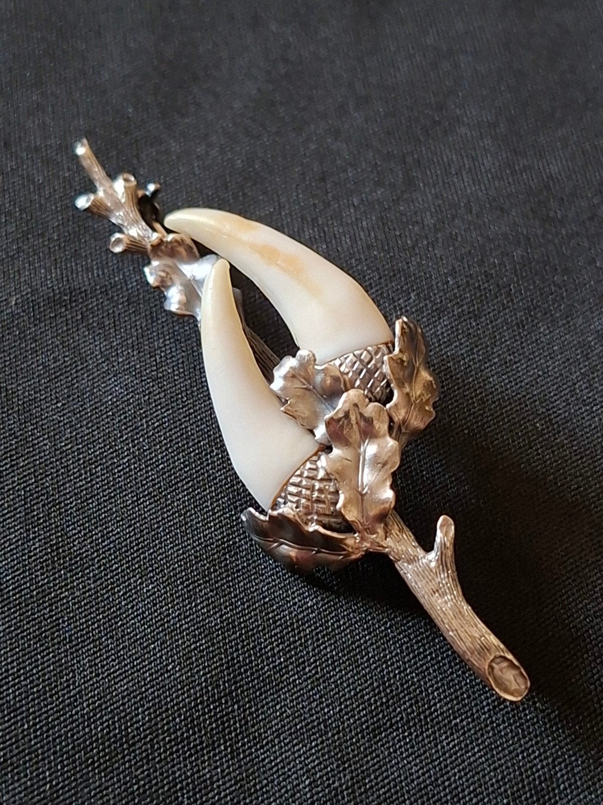 Grandel antieke zilveren broche 835, Verzenden, Zilver