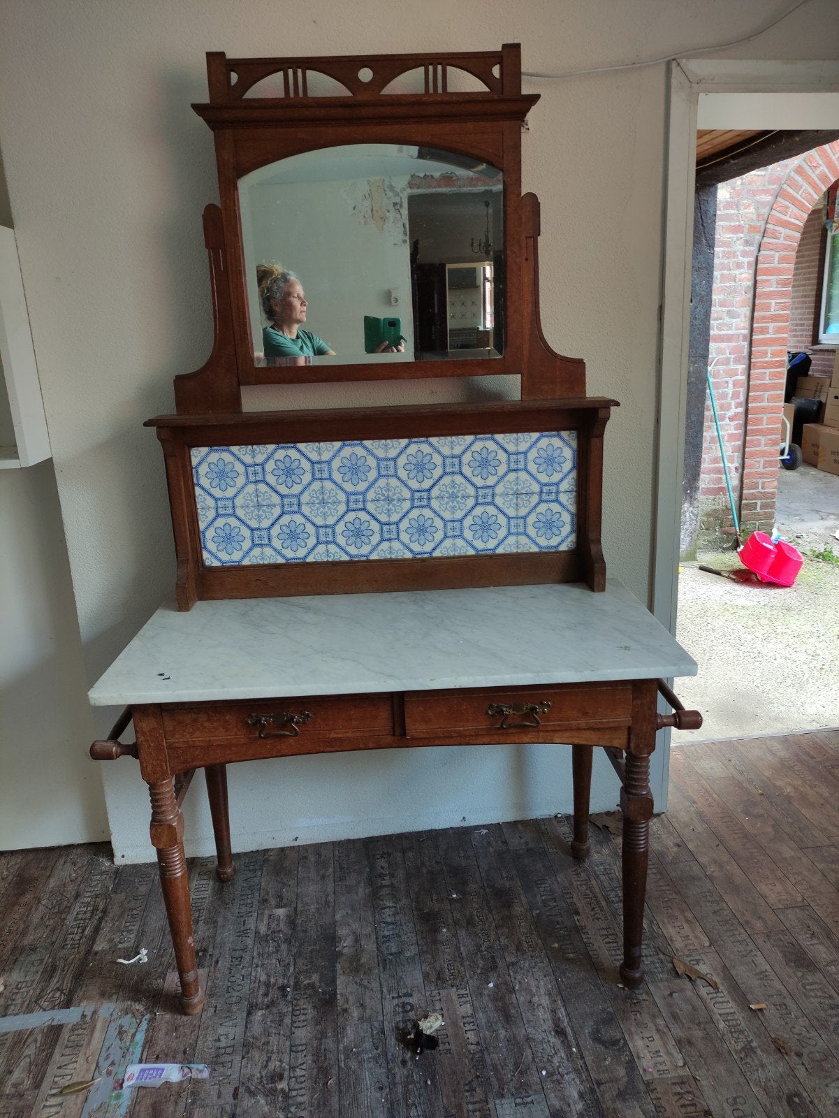 Prachtig vintage wastafel kast dressoir wasmeubel, Ophalen