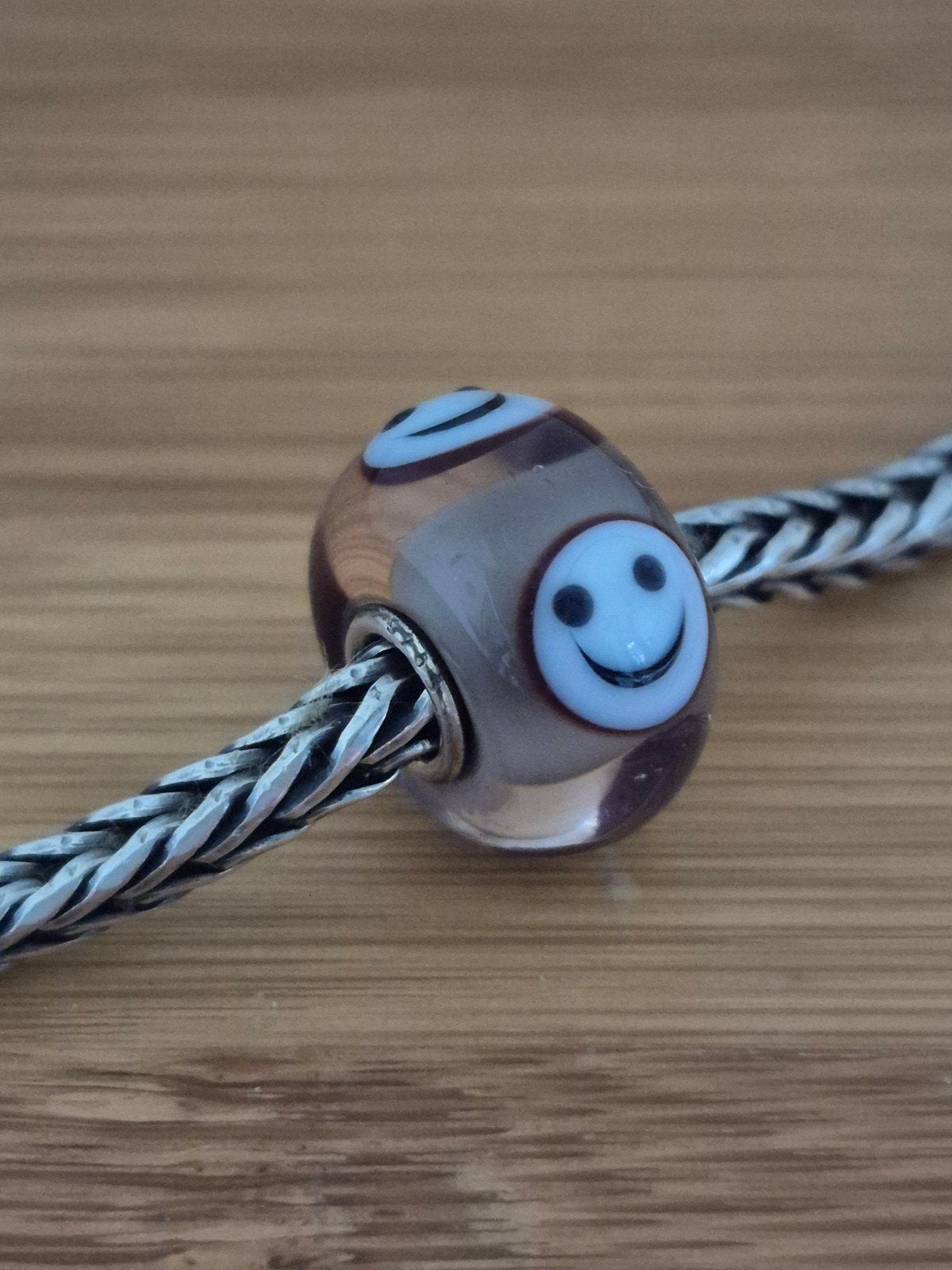 Trollbeads Trollbead smiley ., Sieraden, Tassen en Uiterlijk, Bedels, Glas of Kristal, Ophalen of Verzenden, Zo goed als nieuw
