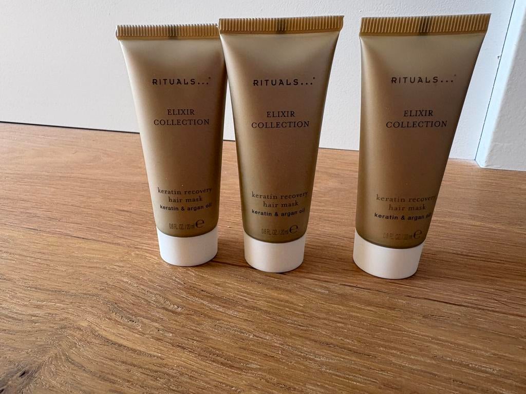 Rituals keratin recovery hair mask 3x 20 ml nieuw, Ophalen of Verzenden, Nieuw, Bad & Douche