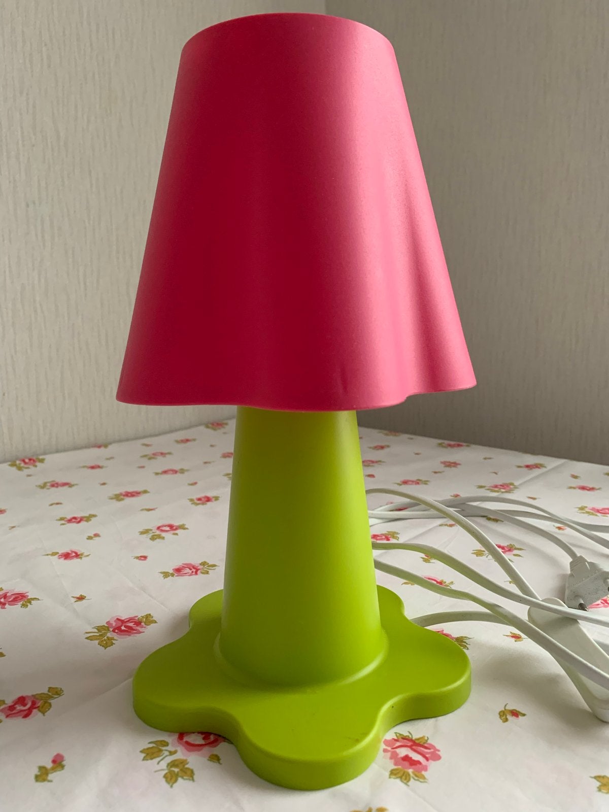 IKEA Mammut lamp vintage roze bloem, Gebruikt, Vintage, 28 cm, Kinderlamp