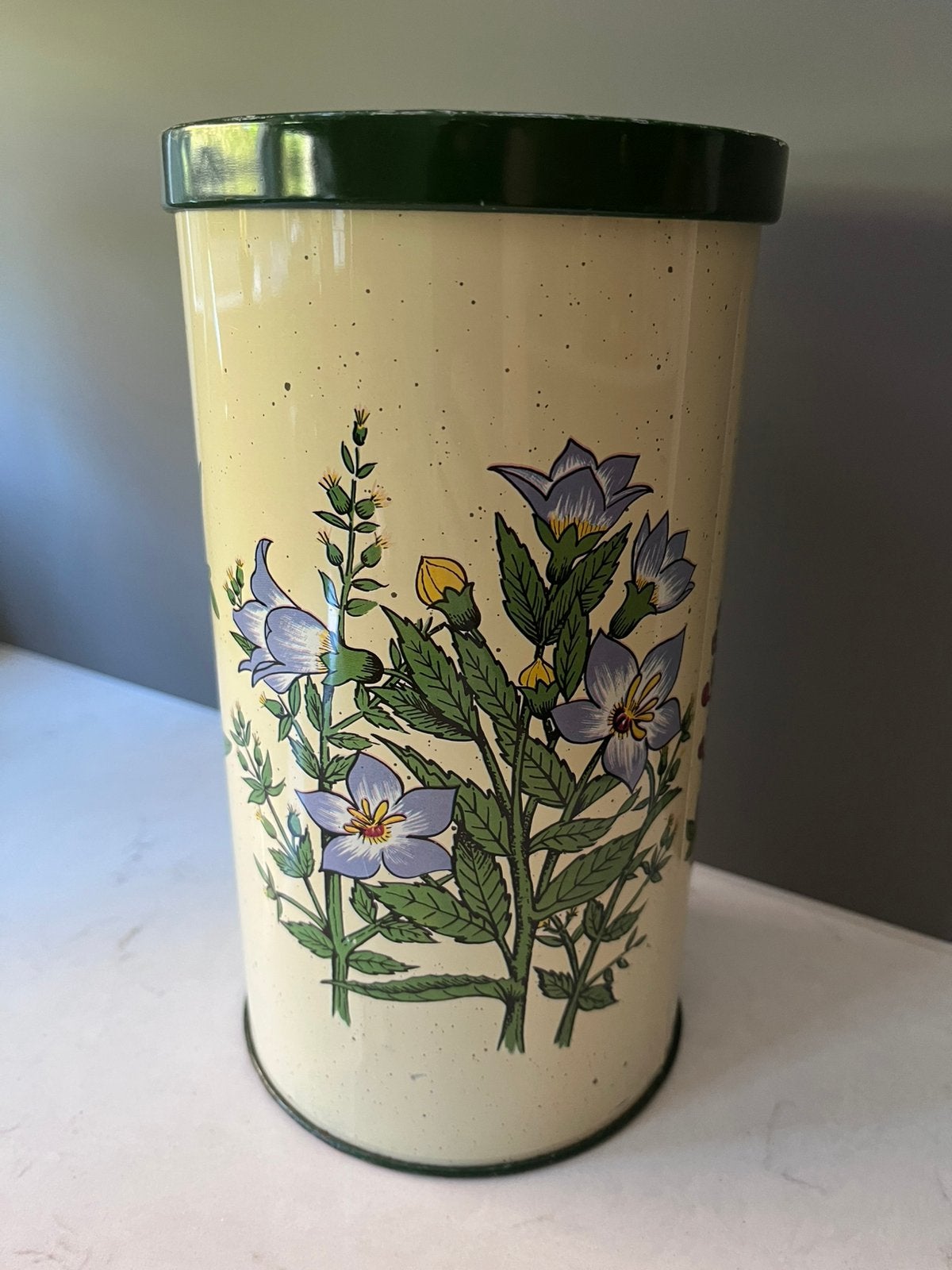 Retro vintage voorraadblik wilde bloemen botanisch, Verzamelen, Retro, Ophalen, Huis en Inrichting
