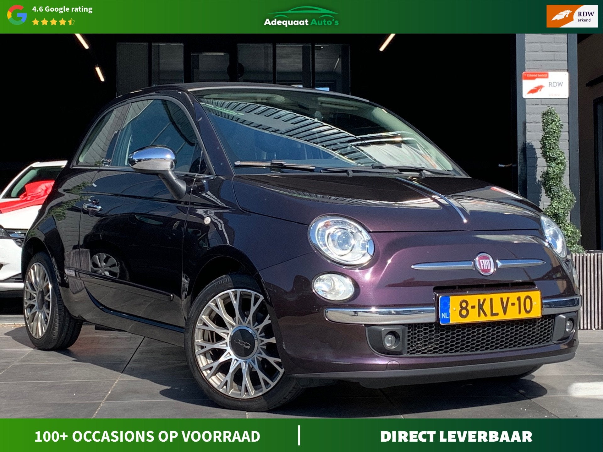 Fiat 500 C 0.9TwinAir Lounge|1e eig|NAP|Airco|El.Ramen|Leder, Auto's, Euro 5, 86 pk, Gebruikt, Overige kleuren