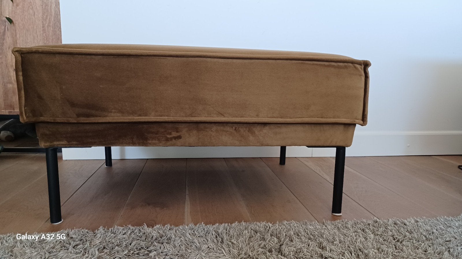 Hocker Sissy-Boy Fluweel Bronskleurig, Huis en Inrichting, Ophalen, Gebruikt, Stof, Rechthoekig
