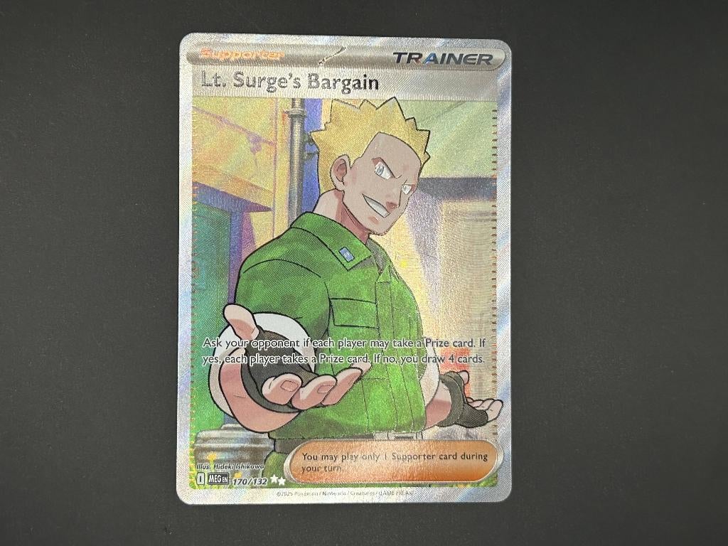 Mega Evolution - Lt. Surge's Bargain - 170 / 132, Ophalen of Verzenden, Nieuw, Losse kaart