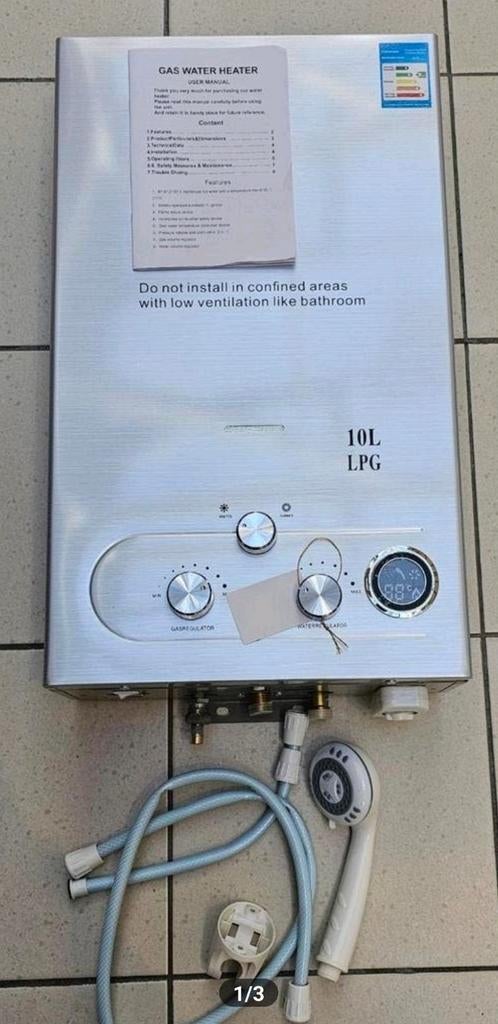 10L Geiser Butaan Propaan gas, Doe-het-zelf en Verbouw, Geisers en Boilers, Nieuw, Geiser, Minder dan 20 liter, Minder dan 3 jaar oud
