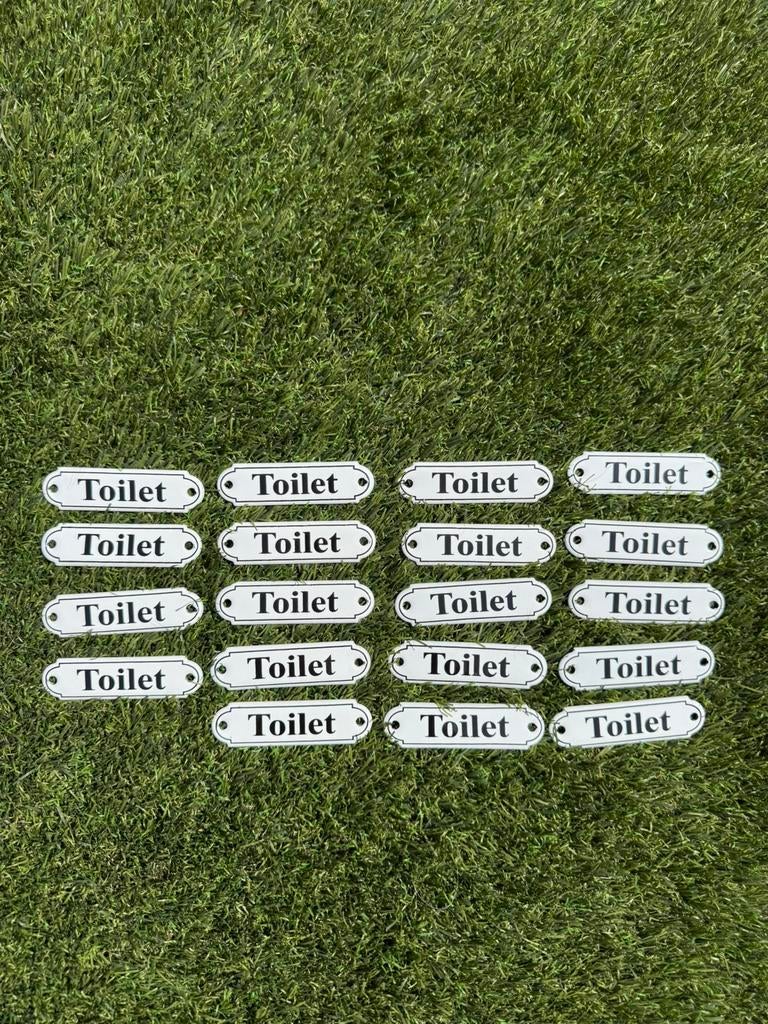 Emaille klassiek toilet bordje, Ophalen of Verzenden