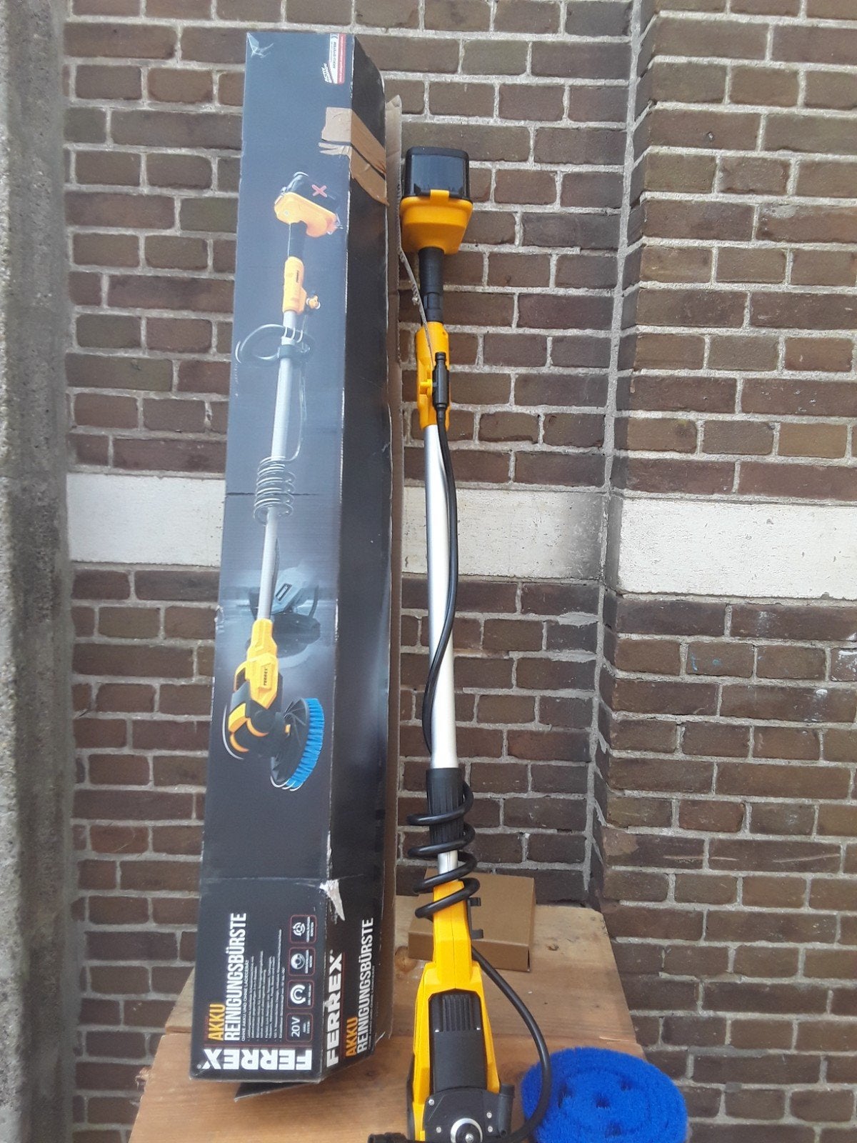 Ferrex Accu Reinigingsborstel 20V - Nieuw in doos inc accu, Ophalen of Verzenden, Nieuw, Ferrex