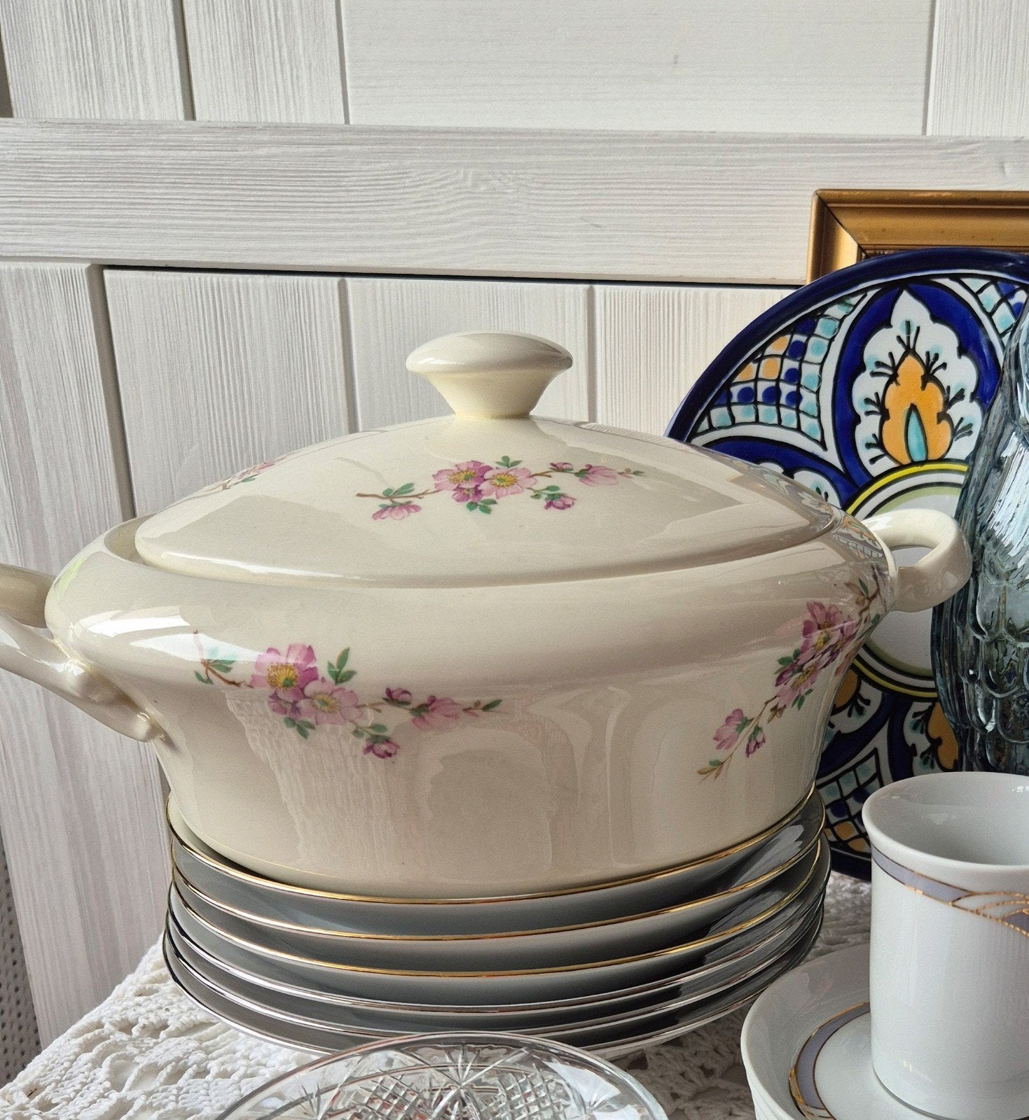 Mosa Maastricht Dinerterrine 3L - Roze Wilde Rozen, Ophalen
