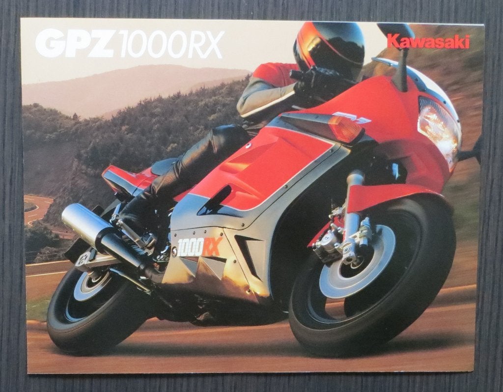 Folder Kawasaki GPZ 1000 RX-A1 - 1986 - 4 blz (Engels), Verzenden, Kawasaki