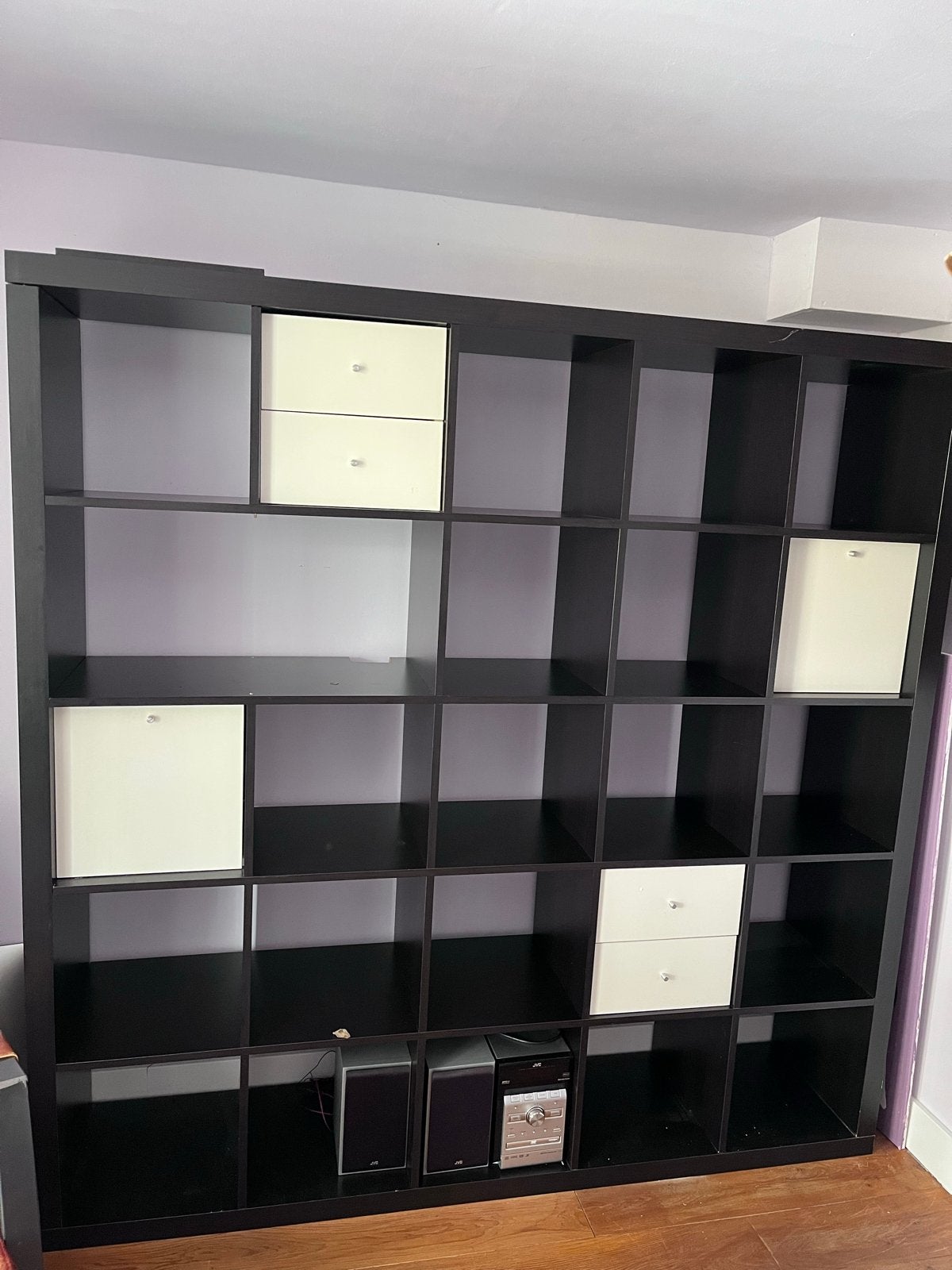 IKEA Expedit Kast/Boekenkast Zwart - Ruime Opbergruimte, Ophalen, Gebruikt, 150 tot 200 cm, Met lade(s)
