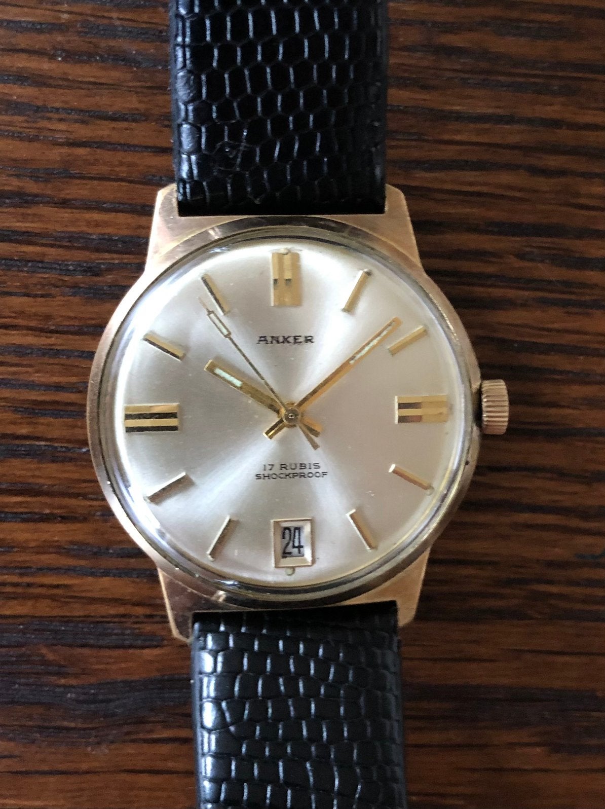 Verguld 18kt dress Watch anker , mechanisch, Overige merken, Verguld, Goud, 1960 of later