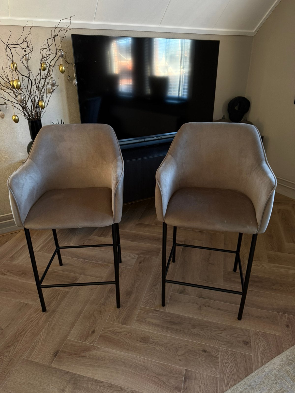 2 barkrukken, 2 krukken, Ophalen, Zo goed als nieuw, 90 cm of meer