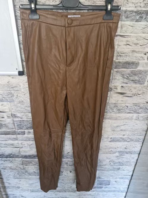 Bruine leren broek maat m h, Kleding | Dames, Maat 38/40 (M), Bruin, Onbekend, Ophalen of Verzenden