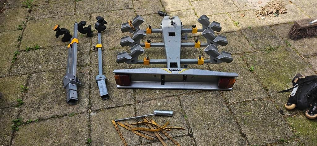 Spinder Falcon Trekhaak Fietsendrager voor 2 fietsen, Auto diversen, Fietsendragers, Gebruikt, Trekhaakdrager, 2 fietsen, Ophalen