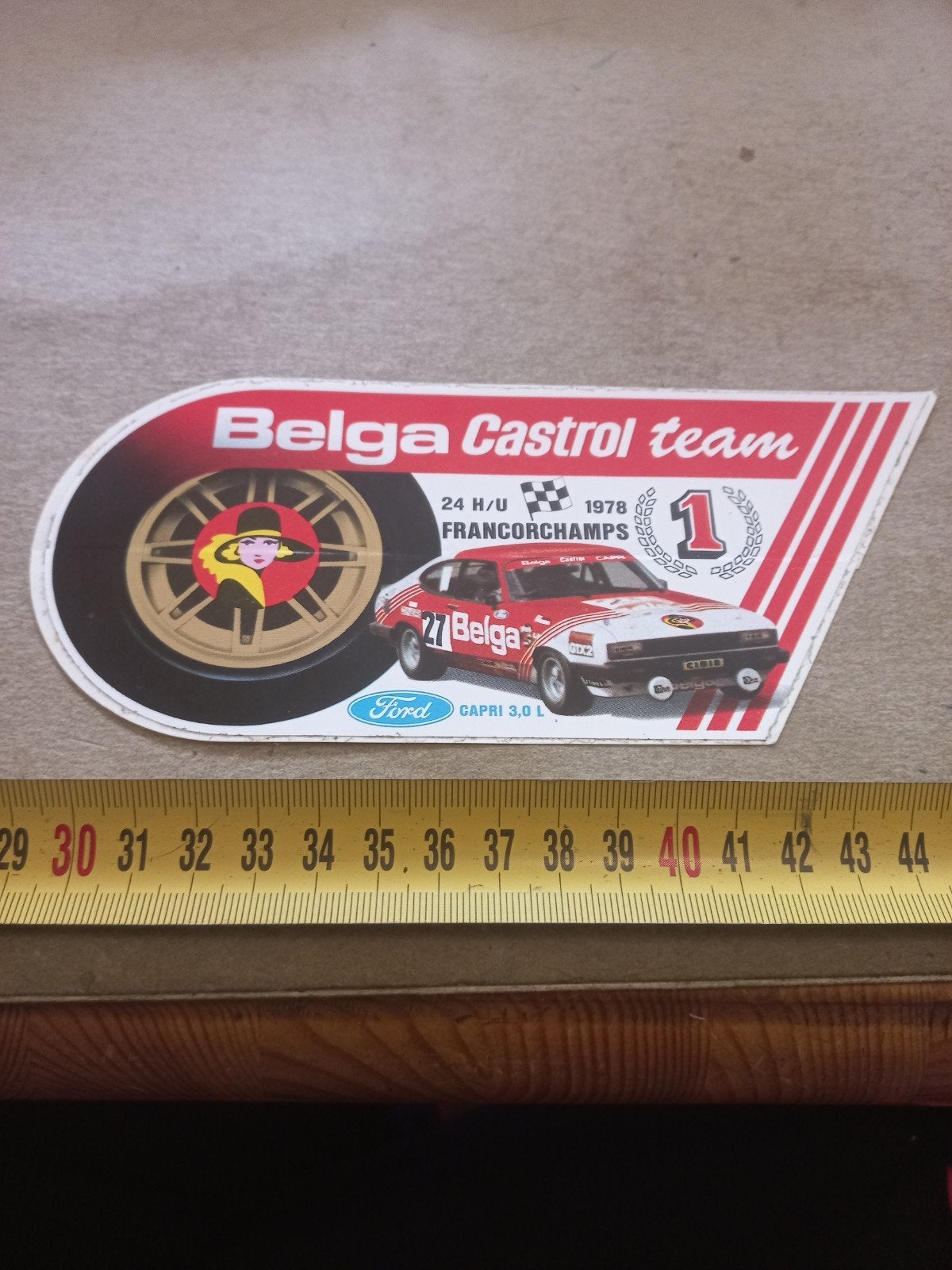 Vintage Belga Castrol capri Sticker 1978 Francorchamps, Ophalen of Verzenden, Zo goed als nieuw