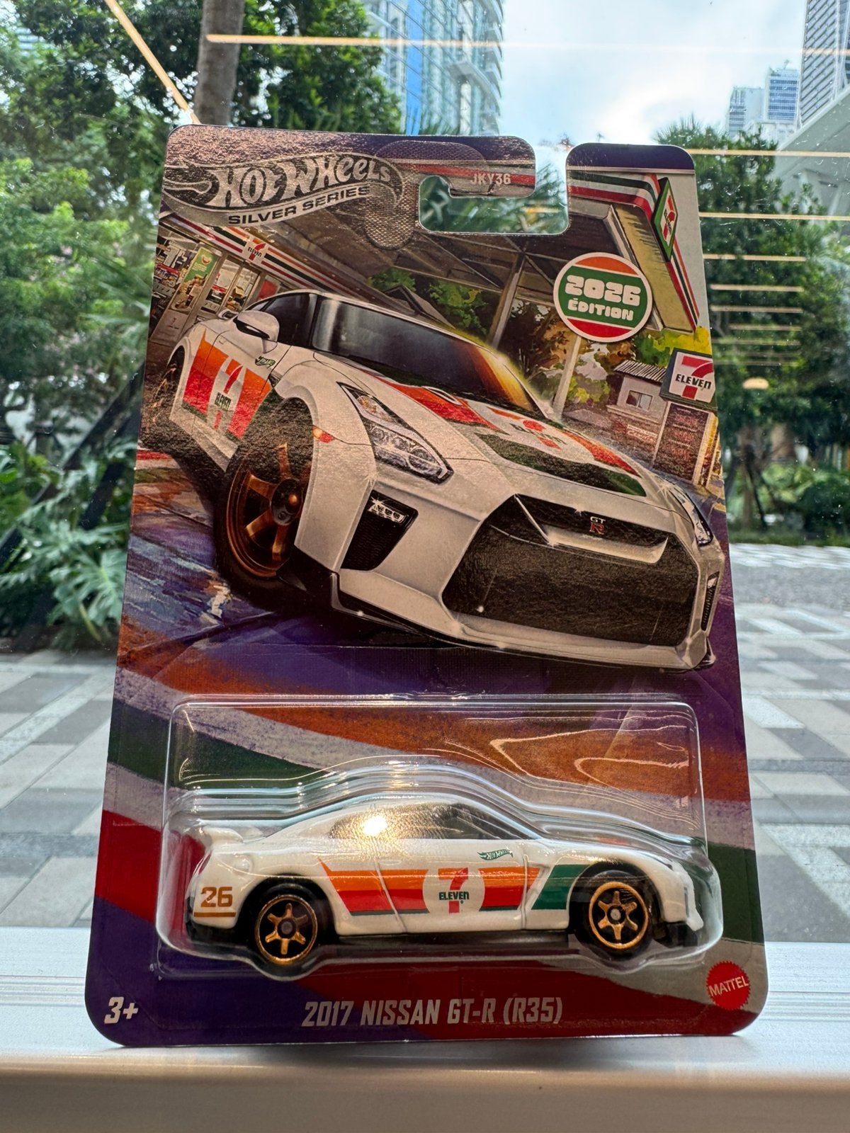 Hot Wheels Silver Series 2017 Nissan GT-R (R35) 7-Eleven, Ophalen of Verzenden, Zo goed als nieuw, Auto