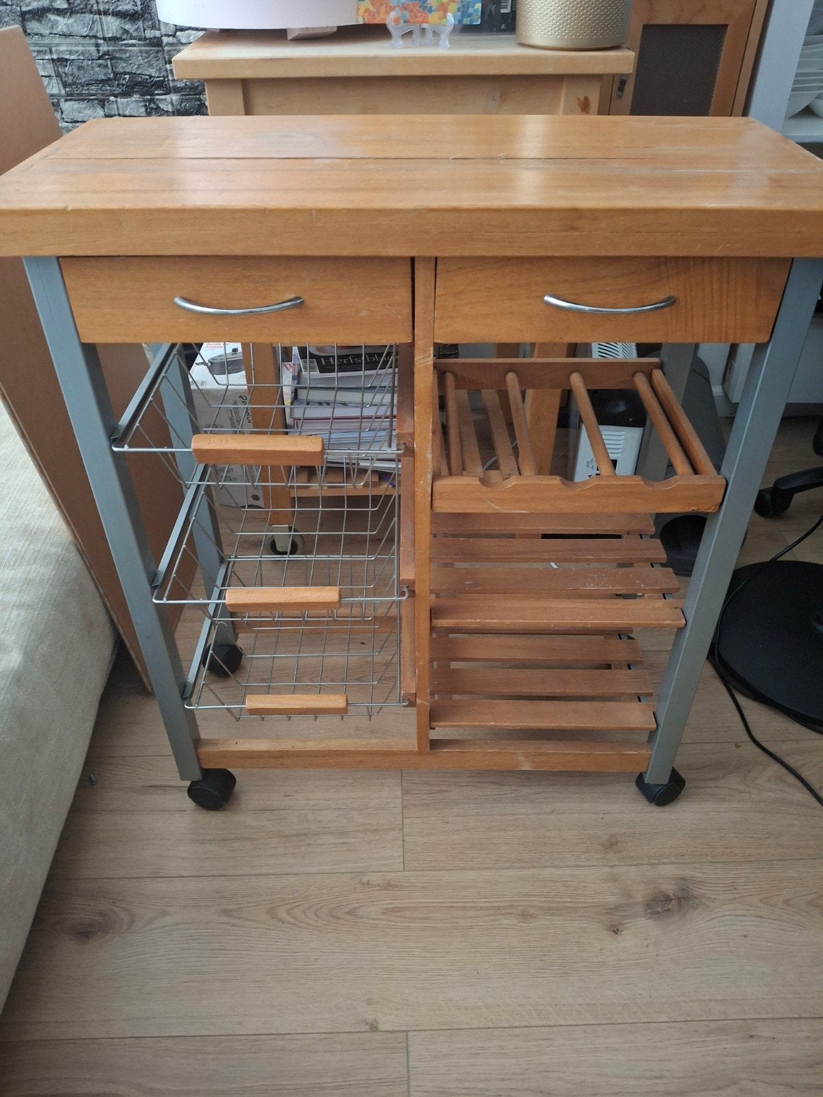 Keukenwagen met fruitmand en opbergruimte, Ophalen of Verzenden