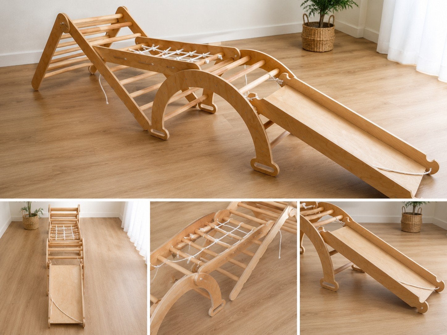 Montessori Speeltoestel Set - Klimrek, Glijbaan & Klimnet, Kinderen en Baby's, Speelgoed | Buiten | Speeltoestellen, Ophalen, Zo goed als nieuw