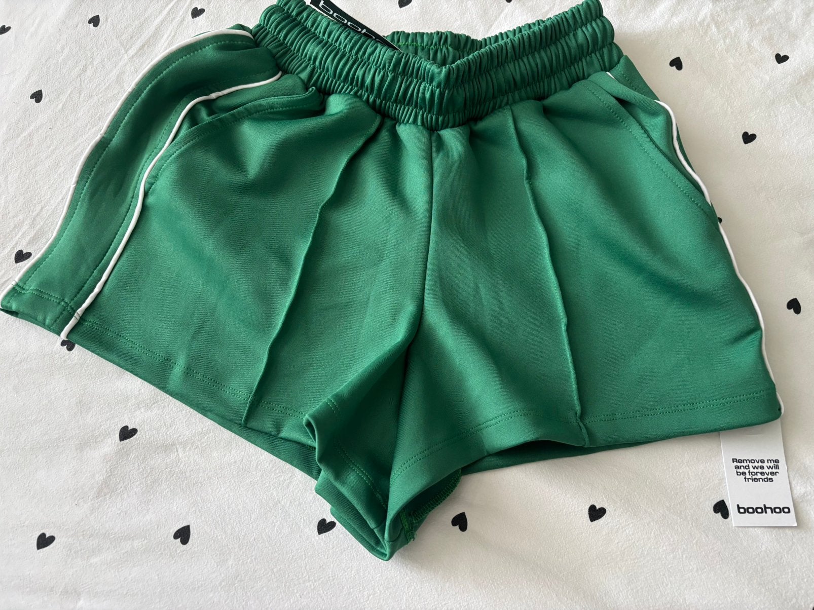Boohoo Tricot Side Stripe Shorts - Groen (Maat 36), Kort, Nieuw, Ophalen of Verzenden, Maat 36 (S)