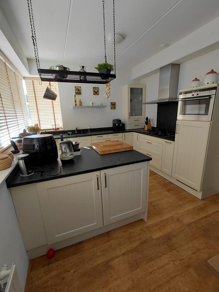 Keuken met eiland, natuursteen en Siemens apparatuur, Ophalen of Verzenden, Gebruikt, Graniet of Steen, Hoekkeuken
