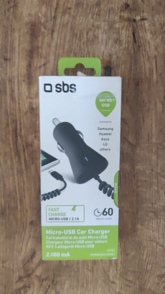 SBS Car charger micro USB 2.100 mAh universeel, Ophalen of Verzenden, Nieuw