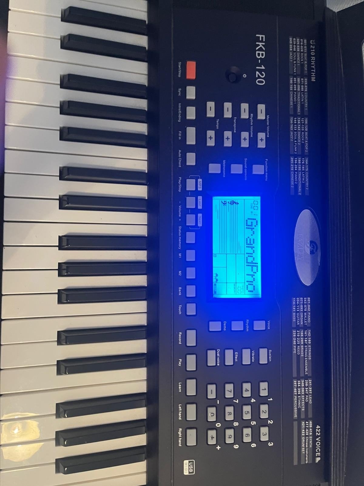 Fazley FKB-120 keyboard met standaard - weinig gebruikt, 61 toetsen, Zo goed als nieuw, Met standaard, Ophalen