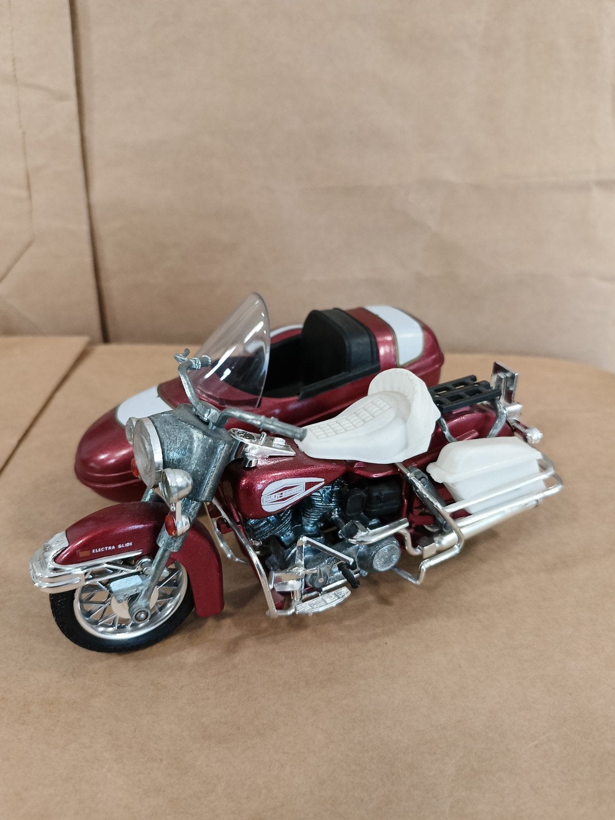 Harley Davidson met zijspan Polistil jaren 80, Ophalen of Verzenden, Gebruikt, Auto