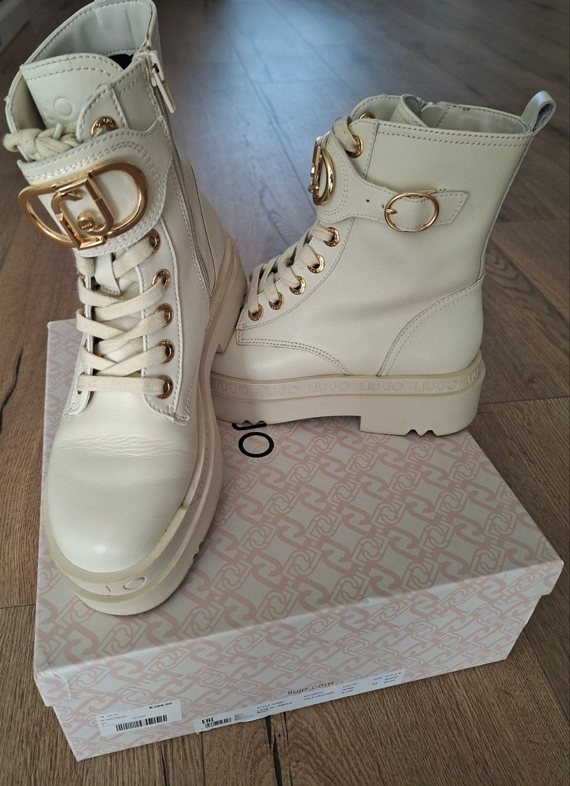 Liu-jo roomwitte kalfsleren boots, Ophalen, Zo goed als nieuw
