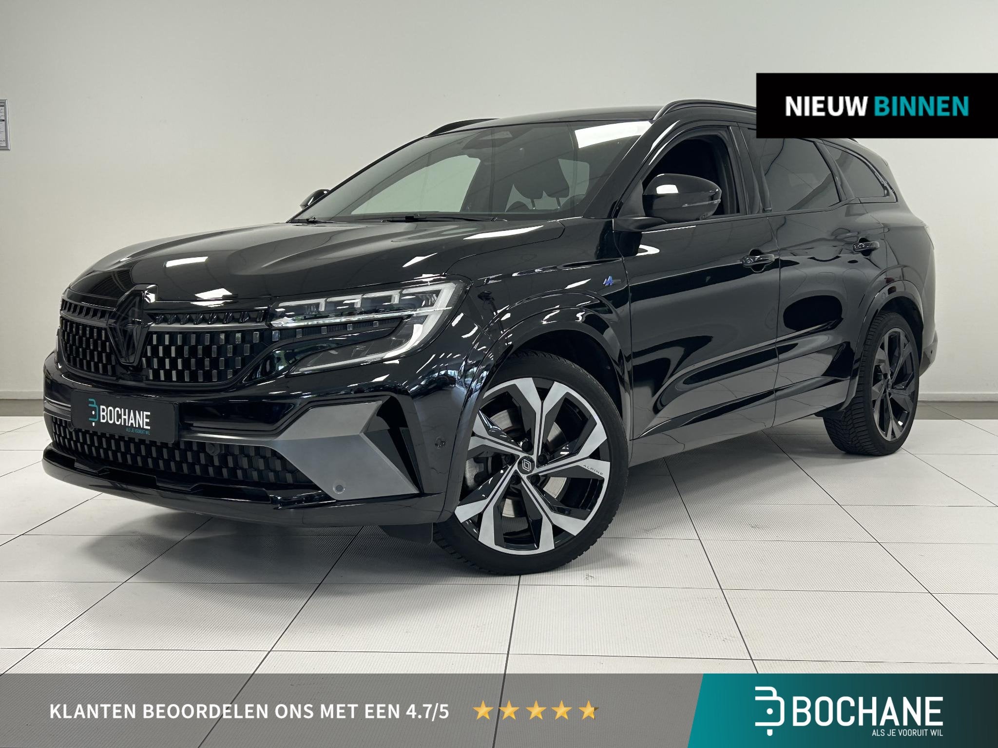 Renault Espace E-Tech full hybrid 200 esprit Alpine 5p. | Pa, Auto's, Gebruikt, Zwart, Bedrijf, Hybride Elektrisch/Benzine