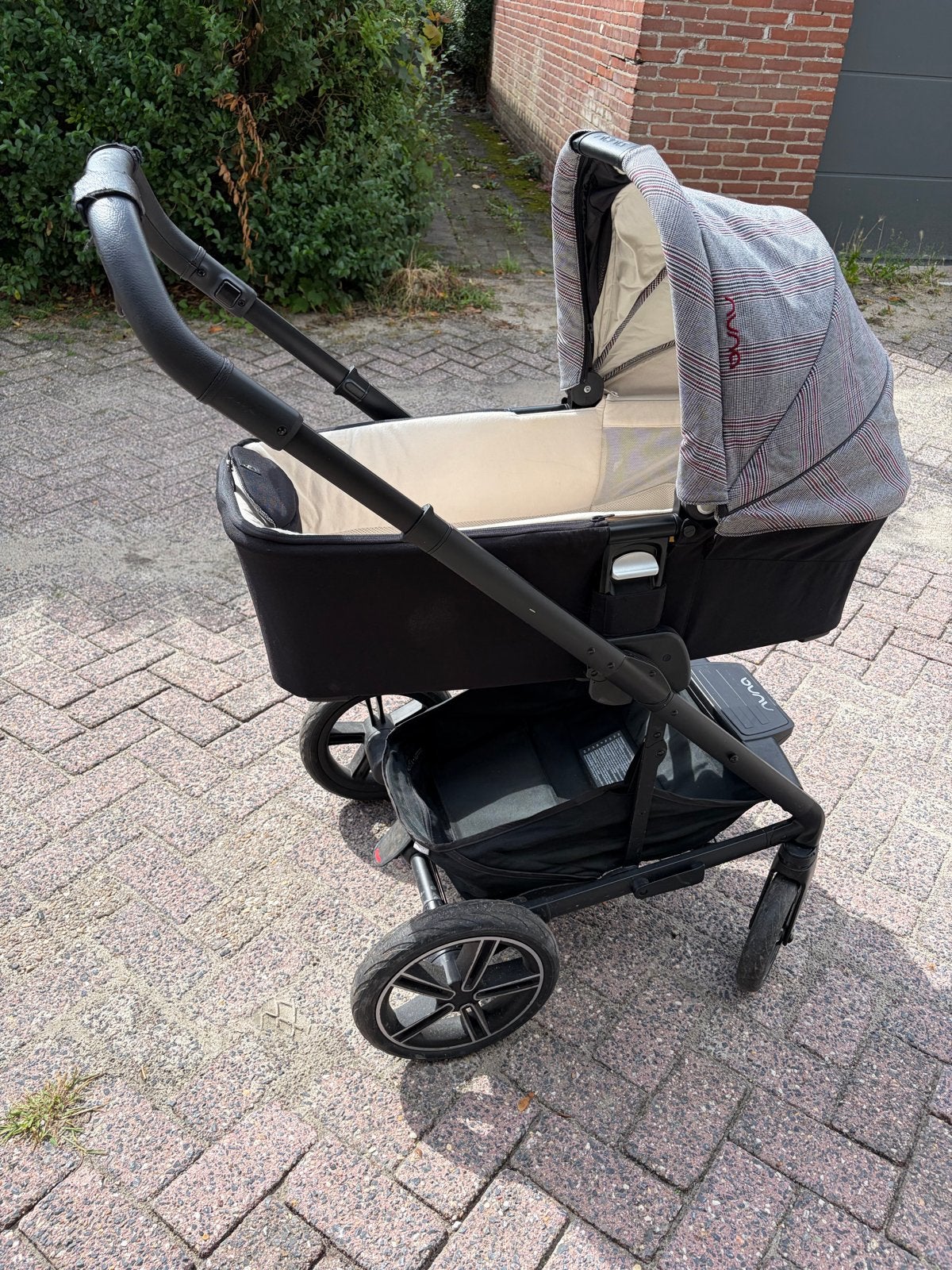Nuna Mixx Next Limited Ellis Collectie Grijs Geruit Combiwag, Kinderen en Baby's, Zo goed als nieuw, Combiwagen, Met reiswieg