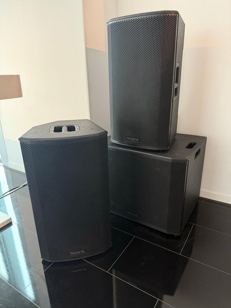 Pioneer DJ XPRS152 speakers & XPRS1182ST subwoofer set, Ophalen, Zo goed als nieuw, Overige merken