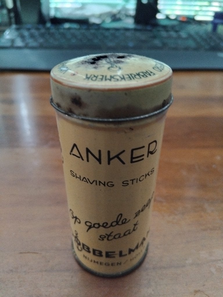 Vintage Anker Shaving Sticks blikje - Nijmegen, Verzamelen, Ophalen of Verzenden, Gebruikt, Verpakking