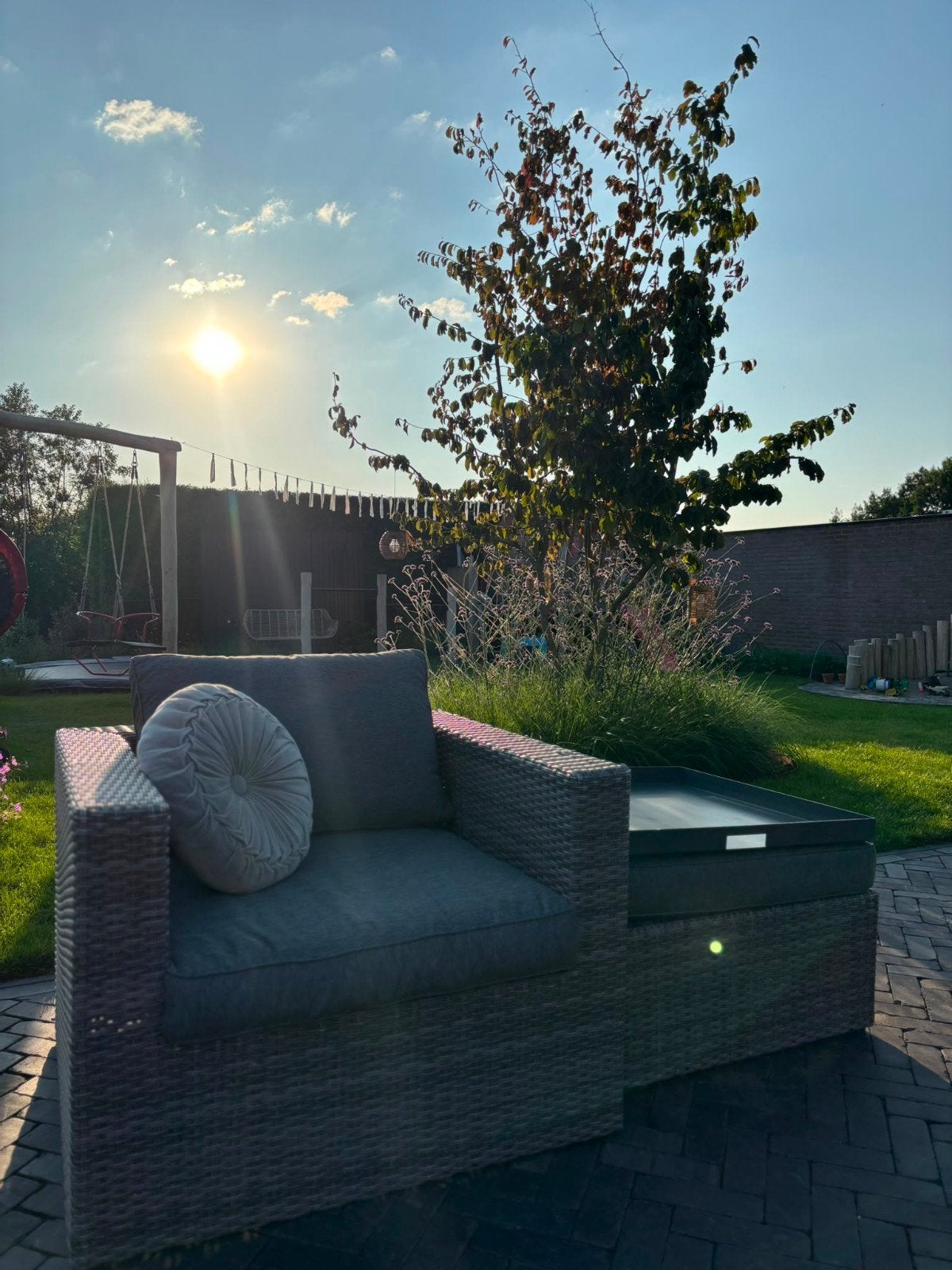 Garden impression lounge set fauteuil loungestoel, Tuin en Terras, Tuinsets en Loungesets, Ophalen, Wicker, Hocker