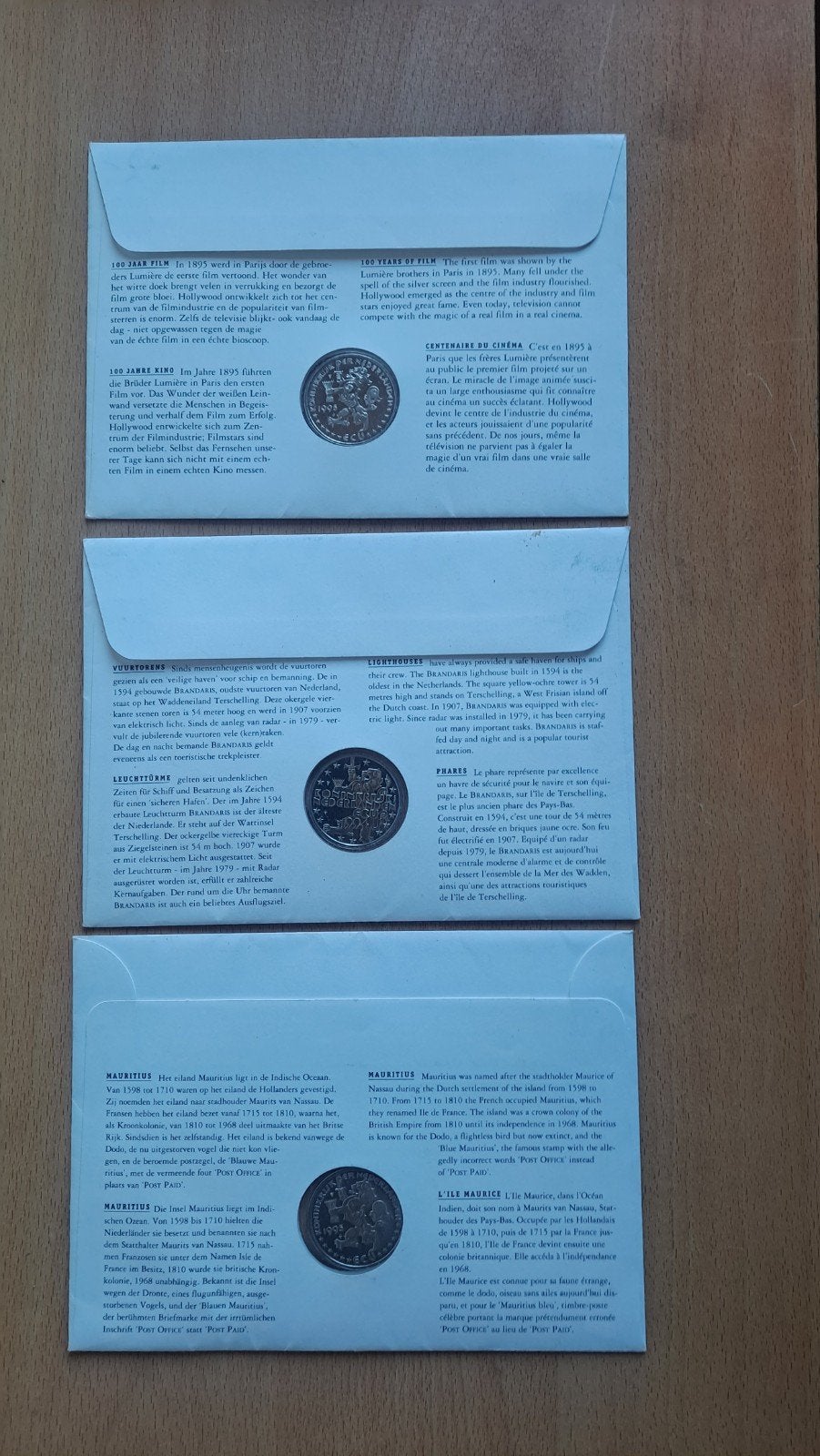 Set van 3 ECU Brieven - Film, Vuurtoren, Mauritius, Postzegels en Munten, Ophalen of Verzenden, Onbeschreven, Rest van de wereld