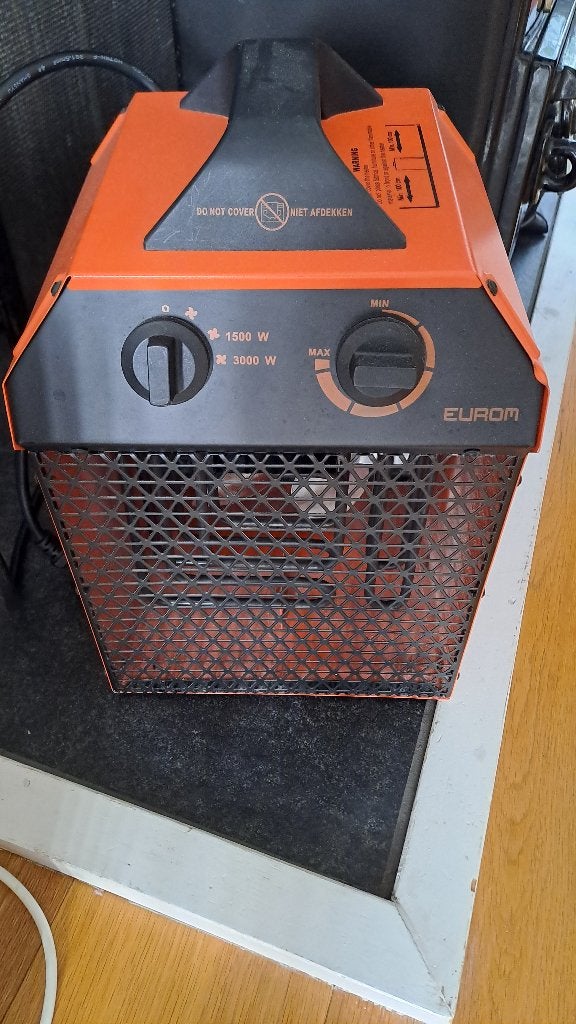 Eurom Kachel 1500W/3000W - Elektrische Werkplaatskachel, Gebruikt, Minder dan 30 cm, Kachel, Minder dan 60 cm